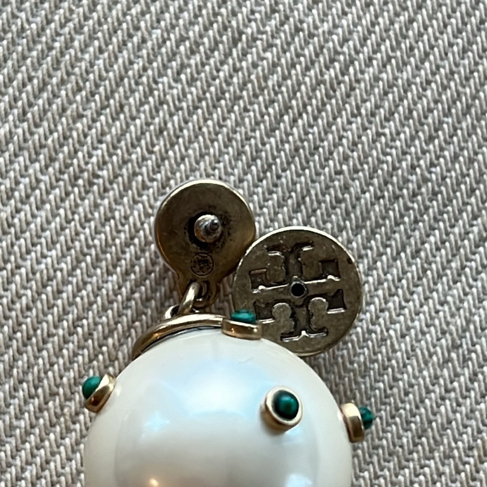 SOLD 💚 Tory Burch Stone Studded Drop Earrings - Picture 5 of 11